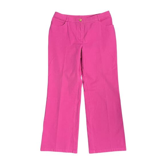 ST. JOHN Pants Women's Pink High Rise Straight Leg Stretch Size 10 Cropped - Picture 1 of 10